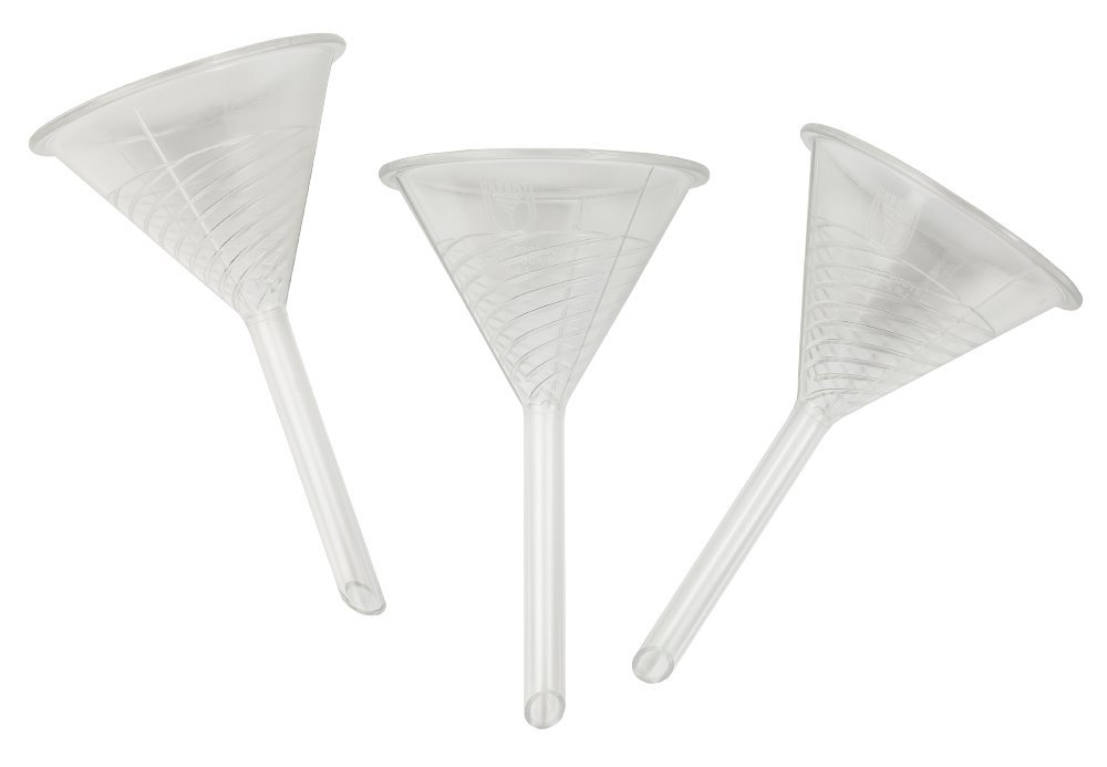 neoLab Polymethylpentene Urbanti-Trichter, Transparent(Klar), 100mm Durchmesser, 7mm Durchmesser Ablauf, 4 Stück
