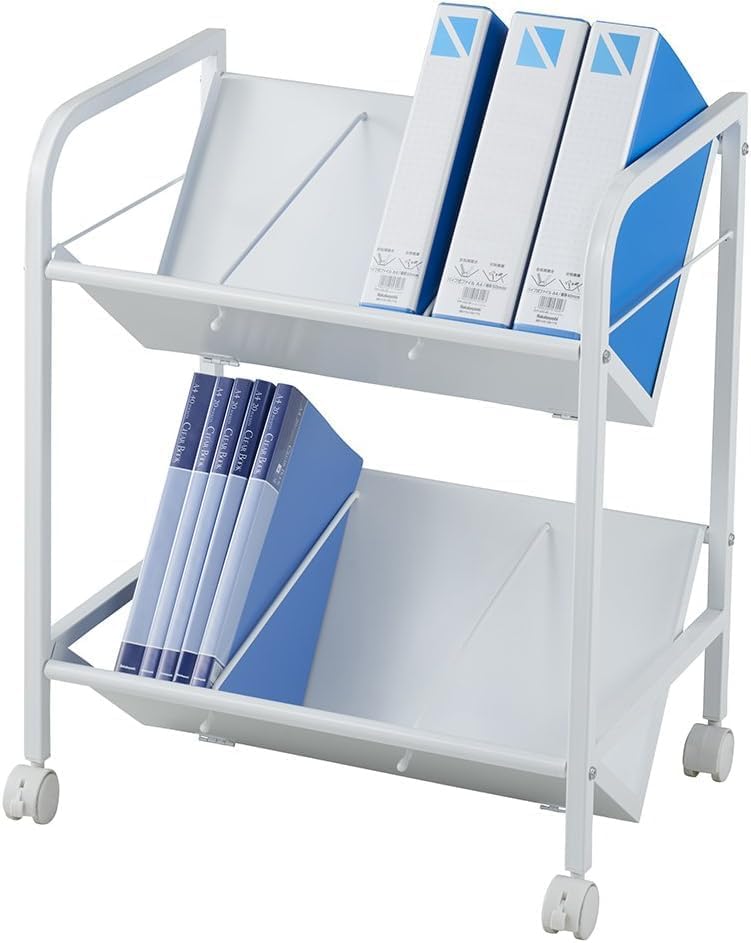 トヨダ ファイルワゴン 2段 仕切り8枚付 キャスター付 ホワイト BR-2 トヨダ ファイルワゴン 2段 仕切り8枚付 キャスター付 ホワイト BR-2