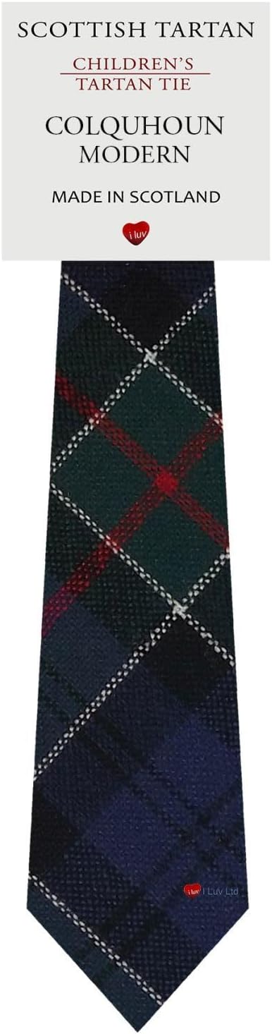 I LUV LTD Boys All Wool Tie Woven And Made in Scotland in Colquhoun Modern Tartan