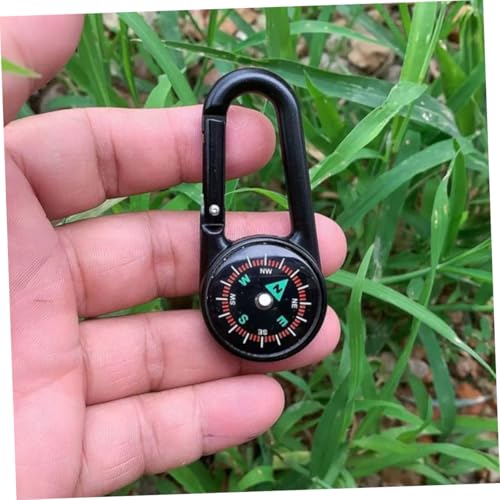 2 piezas brújula con mosquetón mini portátil para camping miniatura 6