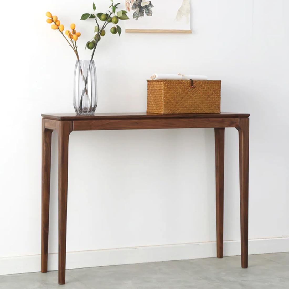 Wooden Expert Solid Wooden Console Tables for entryway | Console Tables for Living Room Decor | Narrow entryway | 43in Long | Slim Design (Dark Brown) (Dark Brown)