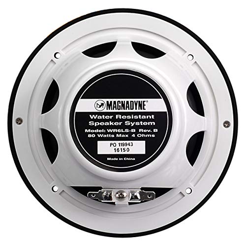 Magnadyne Rv6200 Am/Fm/Bt/Dvd Wall Mount Rv Stereo & Magnadyne Wr6Ls-B 6-1/2” Woofer Cone 2-Way Speakers #TOP7