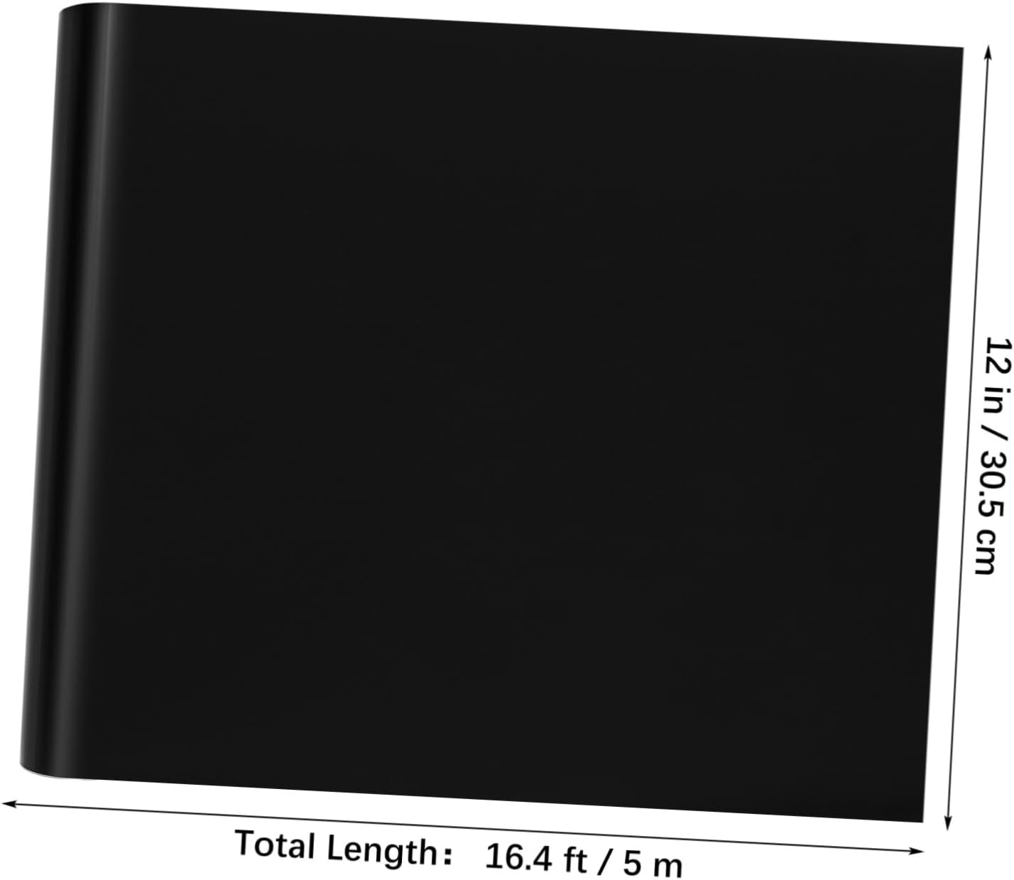 Black Permanent Vinyl Transfer Film for Window and Car, 30.5x500cm