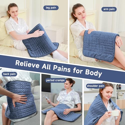 Image of Heating Pad for Back Neck Shoulder, Heating Pads for Period Cramps Relief, Christma s, Father, Mother Gifts for Women, Men, Dad, Mom, Soft & Rapid Heat Large Size 17 inchx33 inch