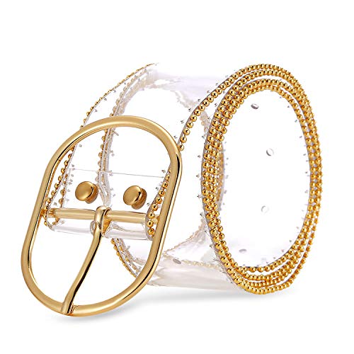 Fashion PVC Wide Transparent Clear Jelly Waist Belt with Fancy Buckle for Women and Girls2