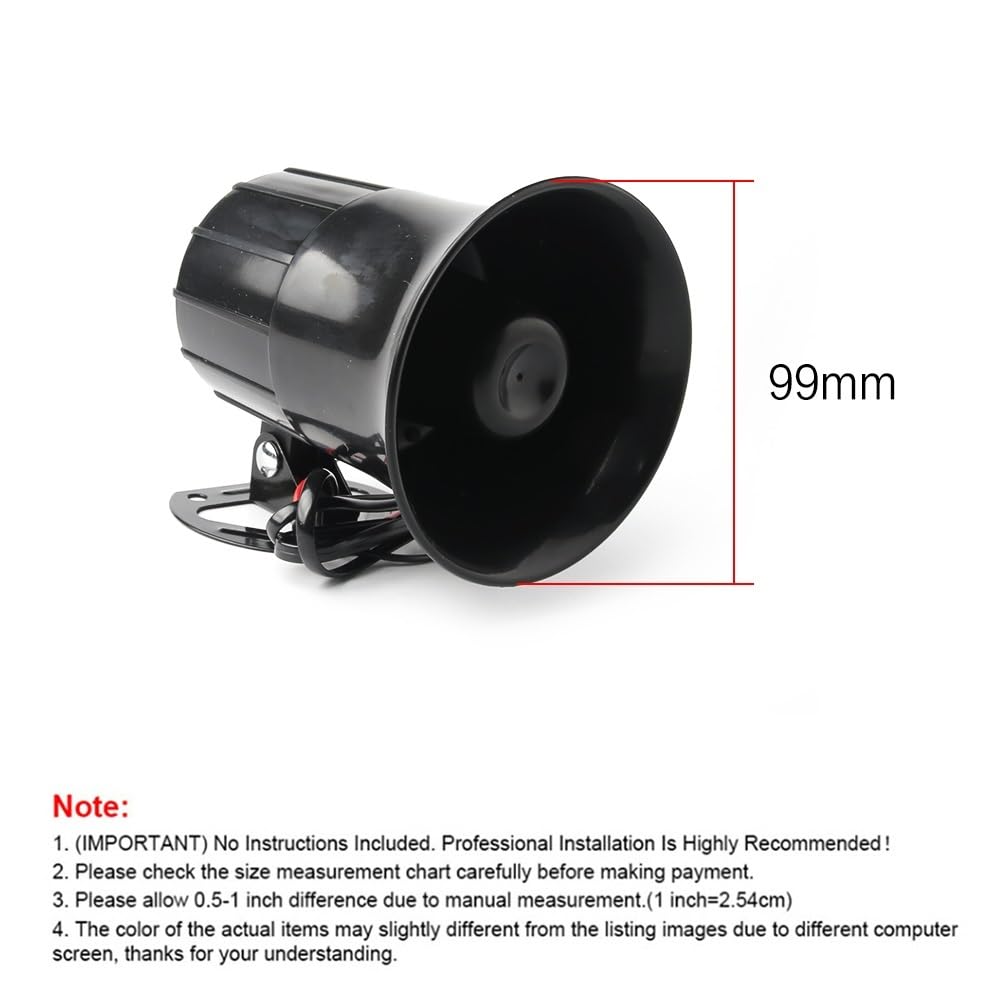 Guidon Musique Haut-Parleur Sirène Haut-Parleur Air 125DB Fort 6 Sons Alarme 12V pour Auto Voiture Moto Bateau Mégaphone avec Micro Voix Numérique