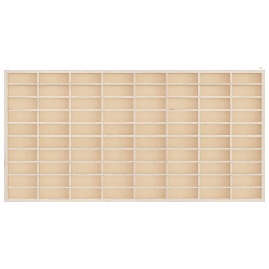 vidaXL Vitrina de Madera para coleccionistas con 80 Compartimentos 80x4,5x40,5 cm