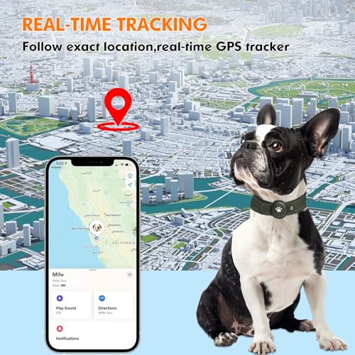 2-in-1 GPS Tracker for Dogs: Smart Collar with Real-Time Location, No Monthly Fee, Unlimited Range (iOS Only) GPS Tracker Dog Collar- Ideal for Small, Medium Large Dogs(Tracker Included)(Green)