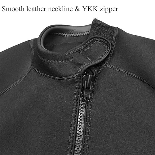 Men Windproof Wet Suit Tops 1.5MM Neoprene Wetsuit Jacket for Water Sports Thermal Swimsuit Outdoors Fitness(Black_XXX-Large) miniatura 4