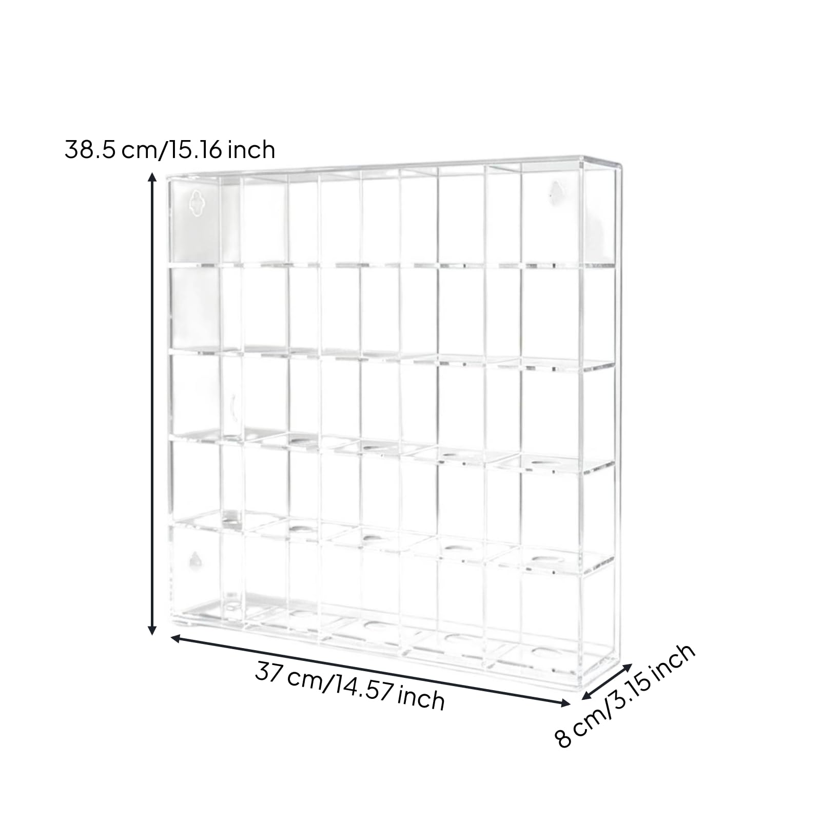Vitrina para Pelotas de Golf Caja Expositora Soporte Organizador Estante Compartimentos Individuales en Plexiglás Transparente con Acceso Frontal , 25 Rejillas