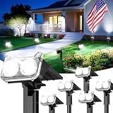 LETMY Solar Lights Outdoor Waterproof IP65, 6 Pack Solar Spot Lights Outdoor With 14 Big LEDs, 2-in-1 Wall Lights & 2 Modes Solar Powered Landscape Spotlights for Garage Pathway Yard Decor Garden Gift