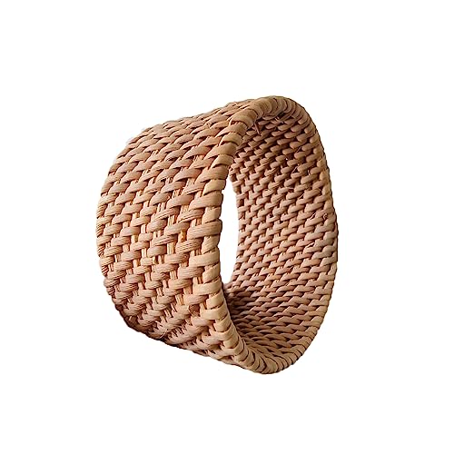 COLORFUL BLING 2Pcs Handwoven Wooden Braided Rattan Knit Cuff Bra...