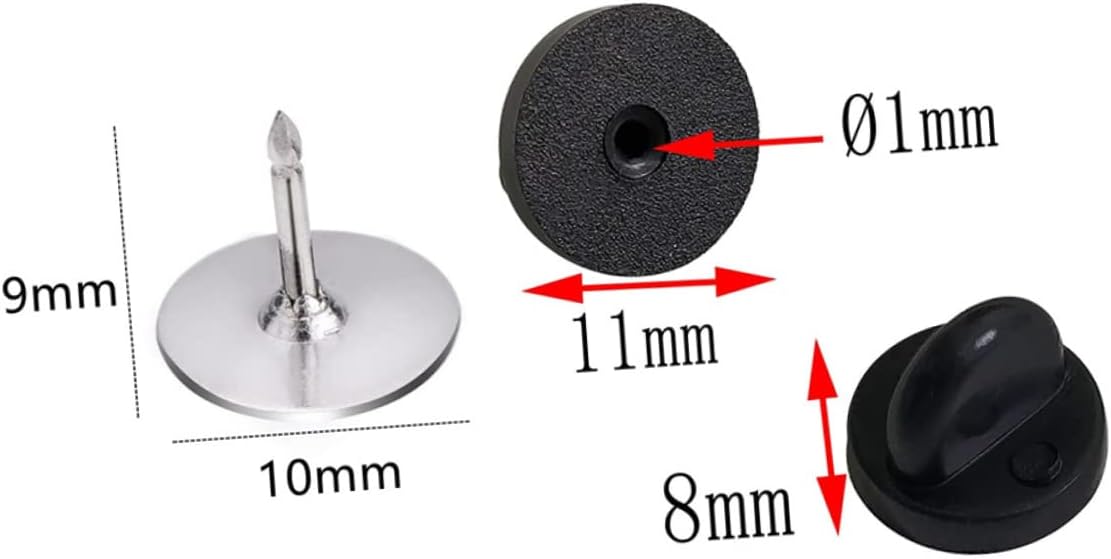 STOBOK Rubber Pin Backs Clutch Backings for Brooches Lapel Badges Keepers for Crafts and Jewelry Making