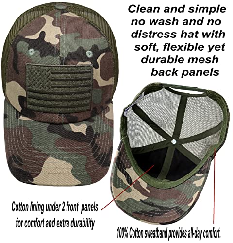 Image of Antourage American Flag Unconstructed Unisex Mesh Snapback Baseball Hat Cap for Men and Women +2 Patriotic Patches Included