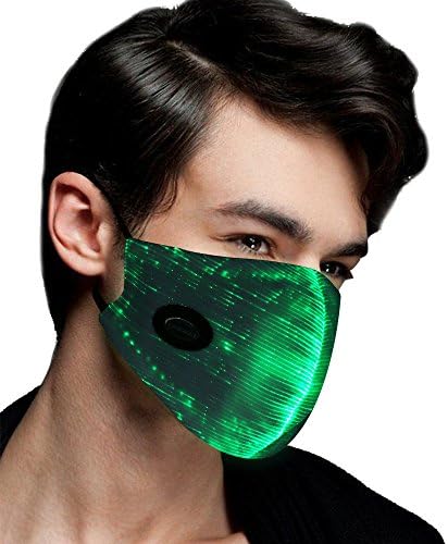 Rave Mask with 7 Color Luminous Light Up Face Mask for Men Women Party Christmas Halloween Costume Mask