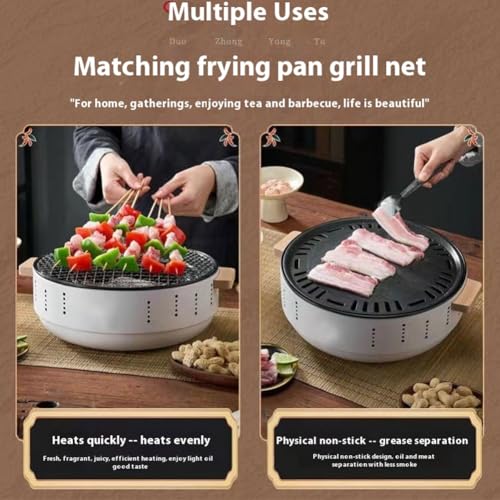 Parrilla portátil para barbacoa doméstica de acero con tapa de camping 8