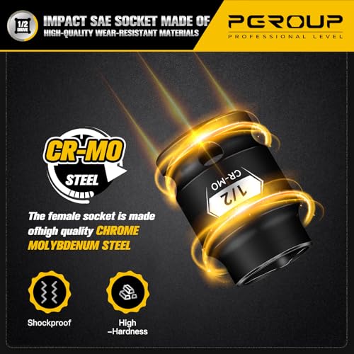 pgroup 1/2-Inch Drive Female Pipe Plug Socket, Impact SAE (1/2 inch), Chamfered 4 Point Square Socket, Cr-Mo Steel by pgroup - Image 3