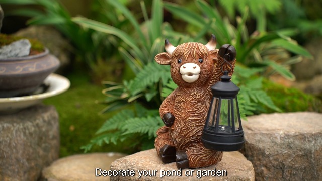 Amazon.com : Nacome Highland Cow Statues for Garden Decor: Outdoor