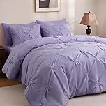 Comfort Collections Luxury Alford Alexander Pin Tuck Pinch Pleat Duvet Quilt Cover Reversible Diamond Bedding Set With Matching Pillowcases Lilac Superking 260cm x 220cm Approximate