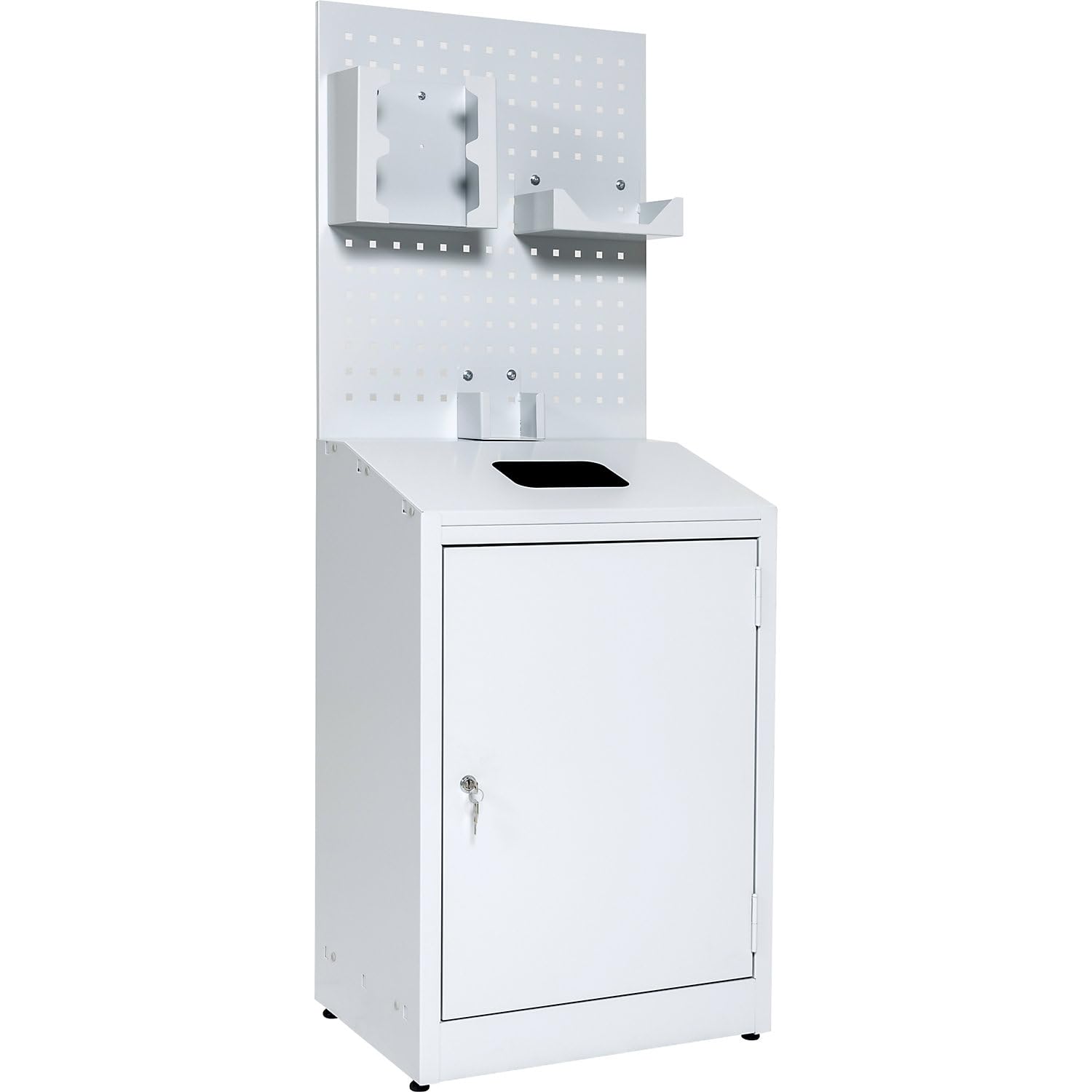 kaiserkraft | Hygienestation mit Lochwand | HxBxT 1480 x 550 x 400 mm | lichtgrau