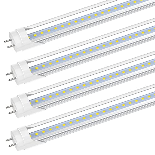 2FT LED Tube Light, T8 T10 Type B LED Light Bulb, 1120LM High Bright, 24 Inch F20T12 Fluorescent Replacement, Ballast Bypass, 8W(20W Equiv), 5000K Daylight, Double Ended Power, Clear Cover (4 Pack) #1