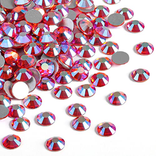 Image of BEADSLAND 1440 pieces flat back rhinestones, nail crystals rhinestones for nails, orange AB, SS12 (2.9-3.0 mm)
