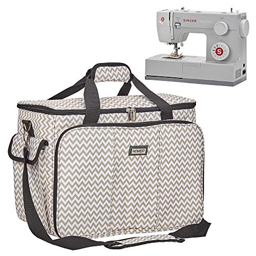 HOMEST Sewing Machine Carrying Case with Multiple Storage Pockets, Universal Tote Bag