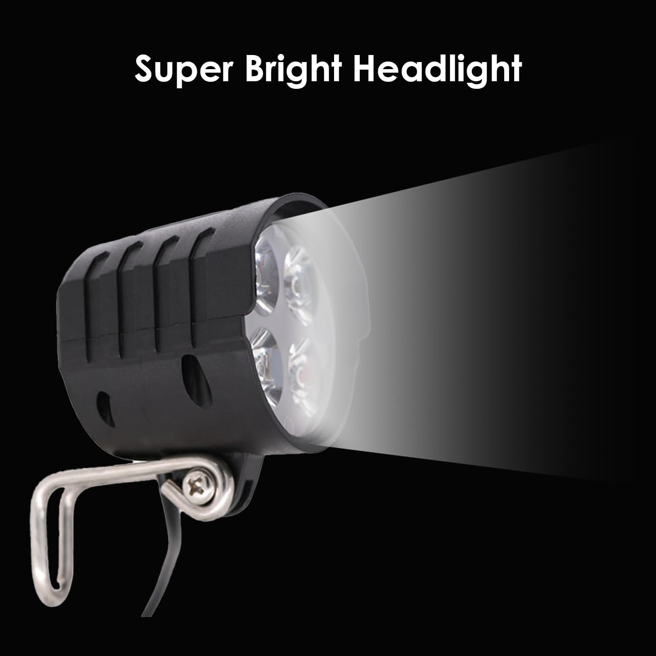 Electric Scooter Front Light,10in 12W Bike Headlight 36-72V Super LED Bright Built in 4 Lights Horn 2-in-1 External Light Headlight for Night Riding for Motorcycle Dirt Scooters Road Bike E-Bike