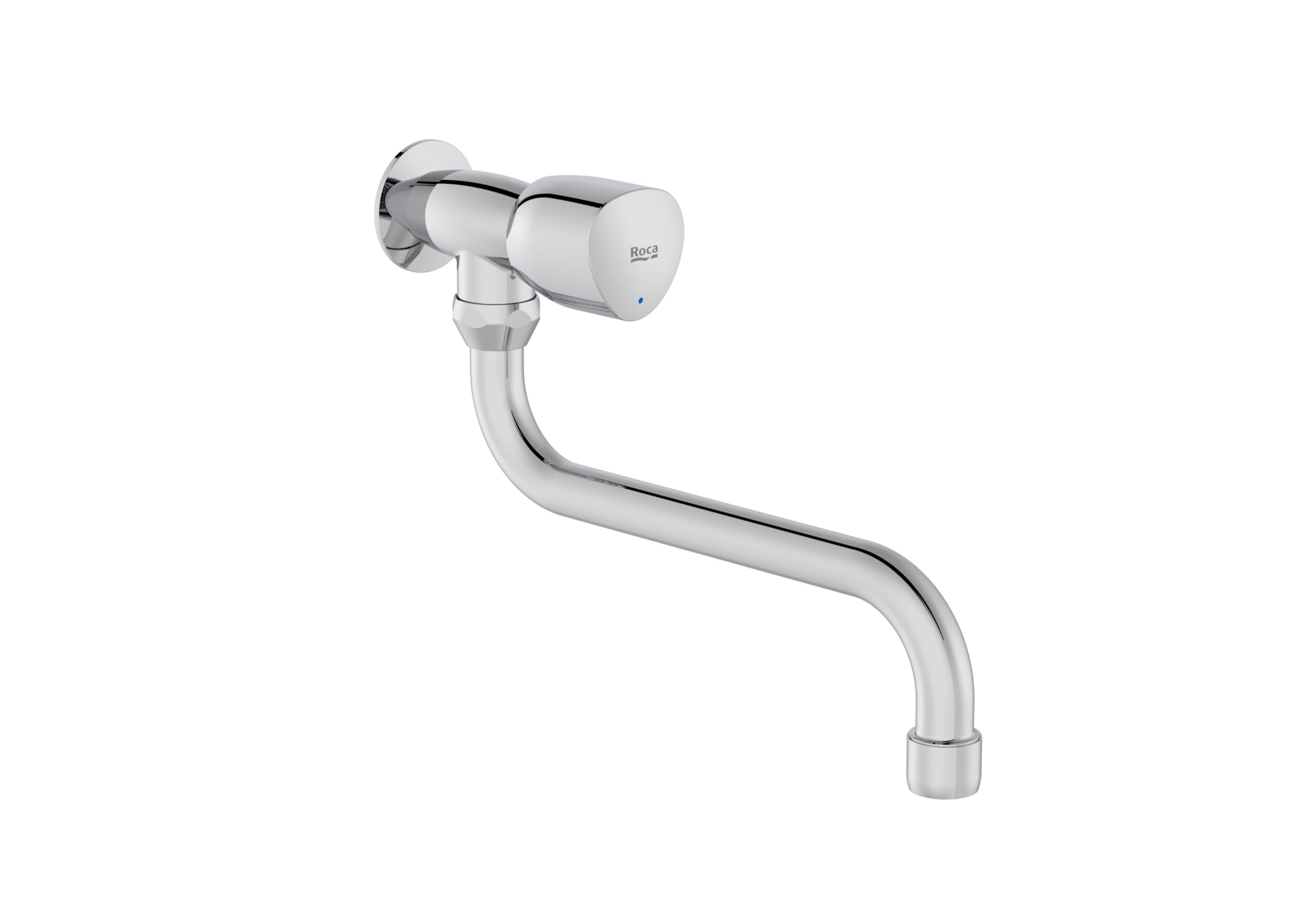 Roca A5A878EC00 Grifo Pared Fregadero/​Lavadero, Coleccion Brava, Caño Inferior, Cromado