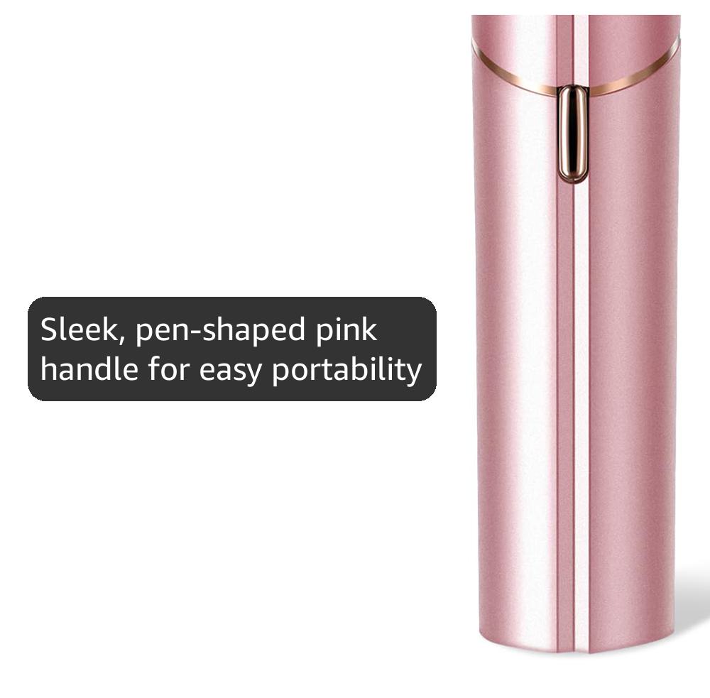 Facial Hair Remover for Women- as Seen on TV Painless Face Shaver -Mini Hair Remover, Electric Razor Shaver Portable Bikini Epilator for Lips, Chin, Armpit, Peach Fuzz, Fingers, Neck, Cheek(Rose Gold)