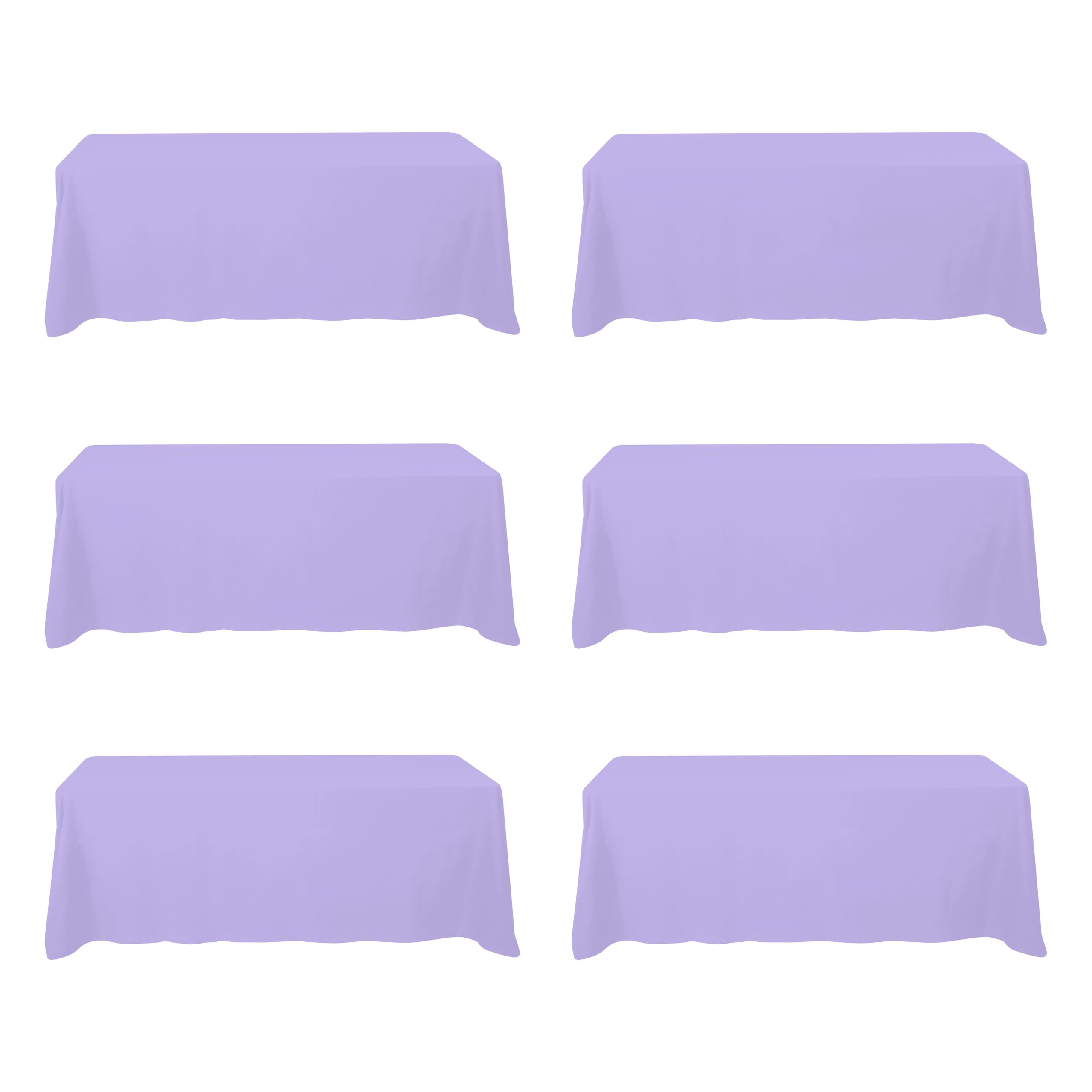 BRILLMAX 6 Pack Lavender Tablecloths 90x156 Inch for 8ft Rectangle Tables