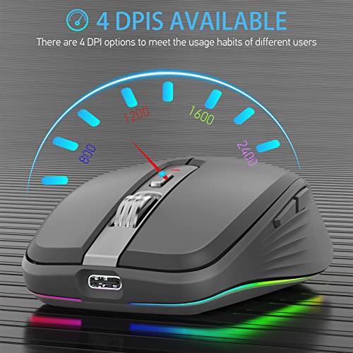 Ratón inalámbrico dual con 4 niveles DPI ajustables para mayor precisión en tu portátil 7
