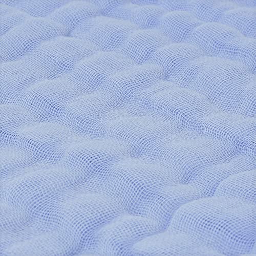 Image of Baby Muslin Swaddle Blanket | Receiving Blanket| Baby Bath Towel | Size 41X41 inches| Muslin Cotton Gauze 6 Layer (Blue)