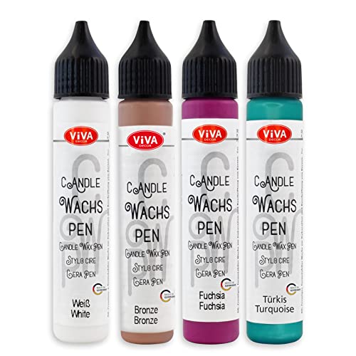 Viva Decor Candle Pen 4 x 0,95 Fl oz -Ice Cream Set - Wax Paint for Candles | Candle Wax Pen for Custom Designs | Safe Candle Paint | for Decorating Candles | for Special Occasions | DIY Projects