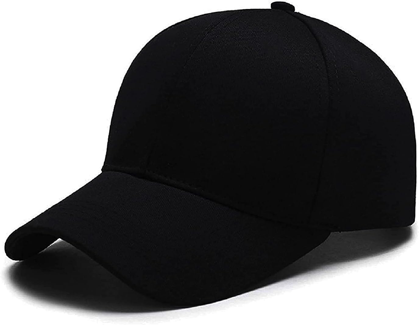 Cotton Black Long Visor Baseball Caps For Men And Boys Pack Of 1, Free Size
