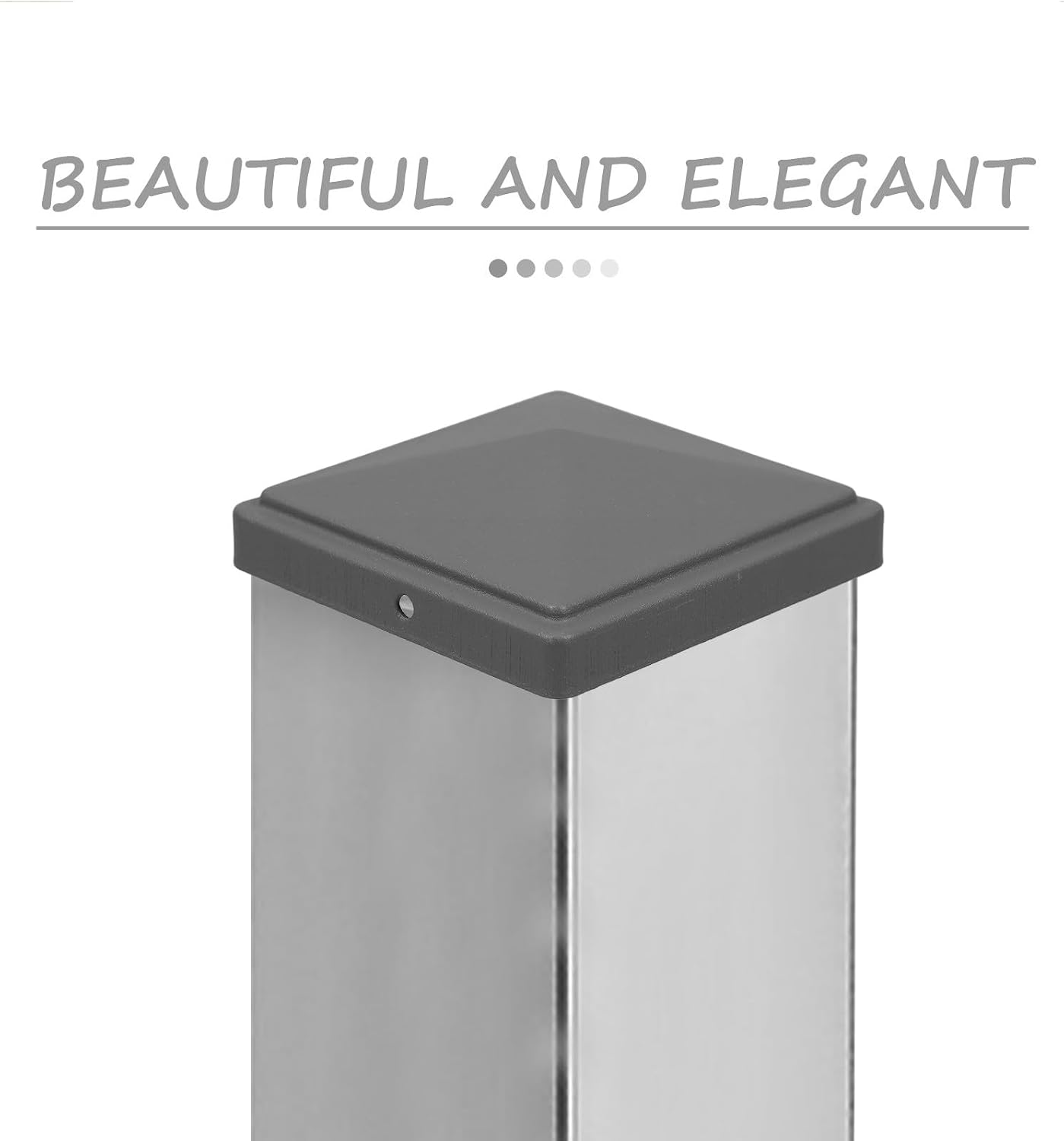 4" X 4" Steel Fence Post Caps, Waterproof Rainproof Cover Without Screws, Decorative Post Cap for Fencing and Decking