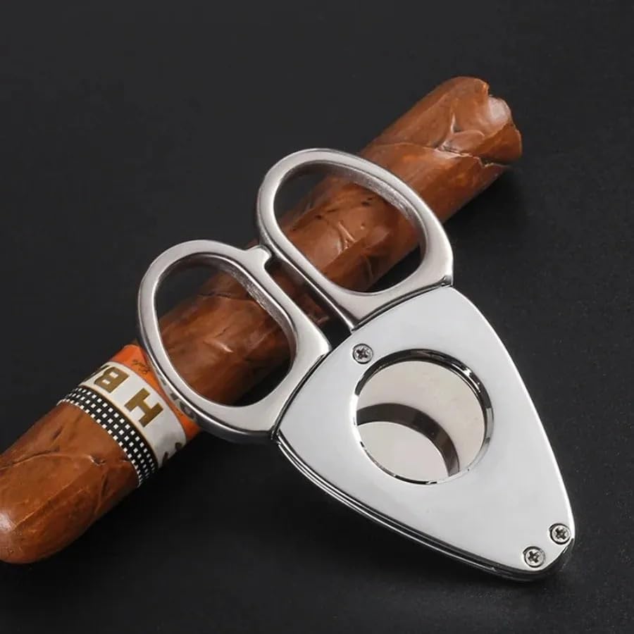 JDIME Stainless Steel Metal Cigar Cutter Rustproof Classic Guillotine Christmas Scissors Smoking Accessory Gift