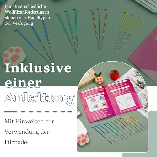 Reovin Filznadel-Set 20 Stück für Trockenfilzen mit Aufbewahrungsbox – Bild 3