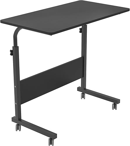 Miniatura 8 de sogesfurniture Mesa auxiliar móvil de 31.5 pulgadas, ruedas para tablet, escritorio para computadora portátil, portátil, soporte ajustable para
