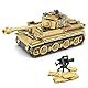 Qter Technik Militär Tank Modell, Tiger Panzer Klemmbaustein MOC Bausteine Set, Erwachsene Modellbausatz für Sammler und Panzerfans (528 Teile) (Tiger Panzer)
