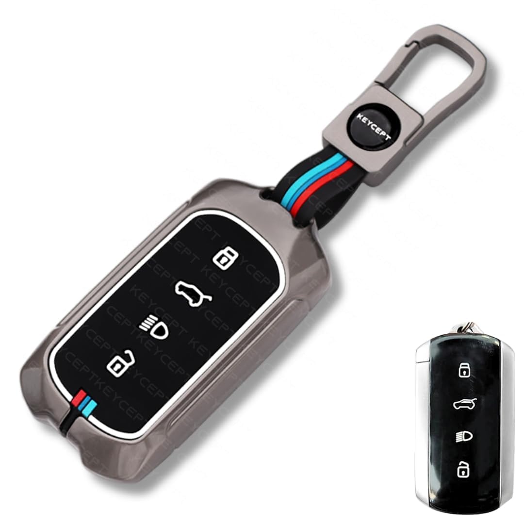 Metal Key Cover Compatible for Tata Curvv | Curvv EV Electric | Sierra | Safari | Harrier | 4 Button Smart Key Only-image-40