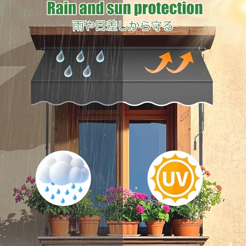 Toldo manual retráctil ajustable con protección UV para sombra en terraza, jardín y balcón 5
