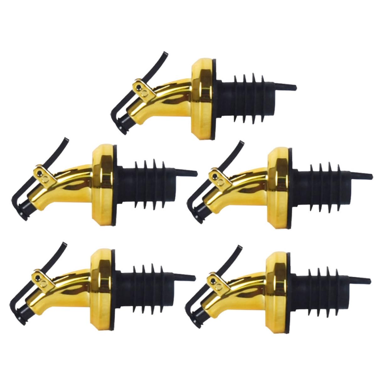 GRIRIW 5Pcs Reusable Olive Oil Spout Pourer with Leak Cap Practical Wine Dispenser for for Parties and Everyday Use