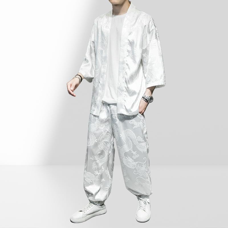 Ensemble de loisirs d'été style chinois lin léger premium