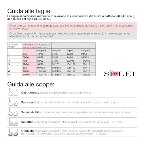 SÌèLei, Reggiseno Con Coppe Graduate, Realizzato In Morbida Microfibra, Con Finiture Invisibili E Senza Ferretto, Designed In Italy, Color Cipria, Taglia 2B - 6
