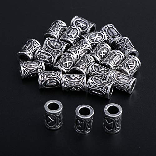 kowaku 48x Viking Runas Beads Cabelo Barba Retro Pulseiras Pingentes Fabricação de Joias