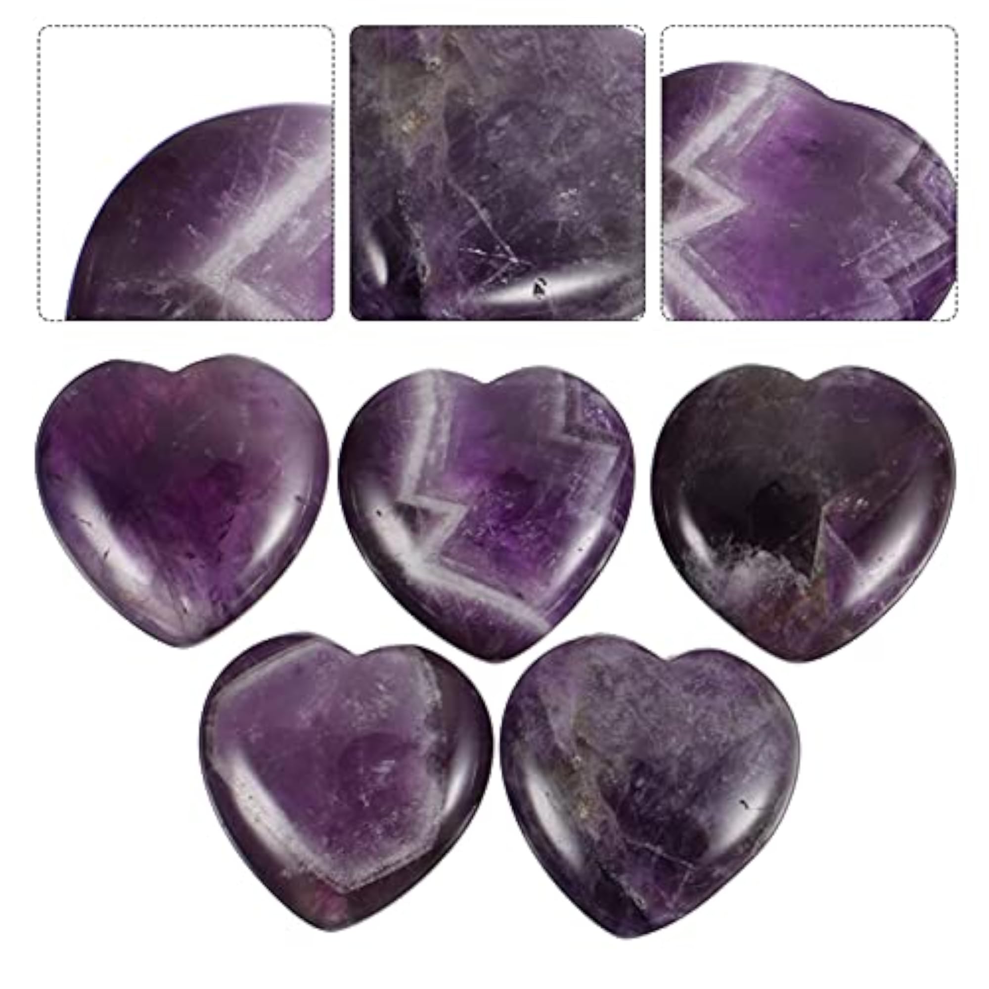 5pcs Natural Amethyst Gemstone Healing Stones