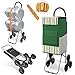 Carro de la compra con ruedas para alimentos, 220 lbs Heavy Duty Cart for Stair Climber, carro de la compra plegable con ruedas y bolsa de la compra de 75 l, con cordón elástico ajustable
