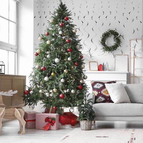 Image of Silver Ceiling Swirl Foil Decorations 30Pack- Hanging Swirls Party Decoration, Shiny Silver Streamers for Graduation, Holidays, Weddings - Easy to Assemble, Indoor & Outdoor Use (Silver, 30Pcs)