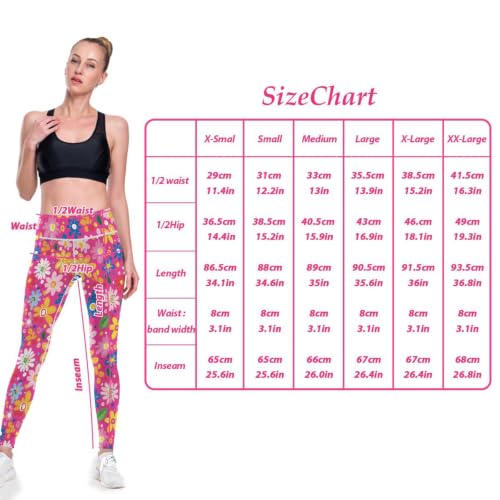Mallas de yoga premium con efecto melocotón, pantalones florales elegantes con bolsillos 7